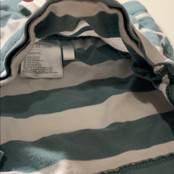 Olive green and white striped pj shorts. - Picture 3 of 6